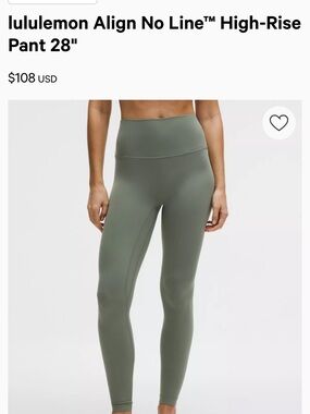 Lululemon Align No Line High-Rise Leggings — Dark Green Size 4